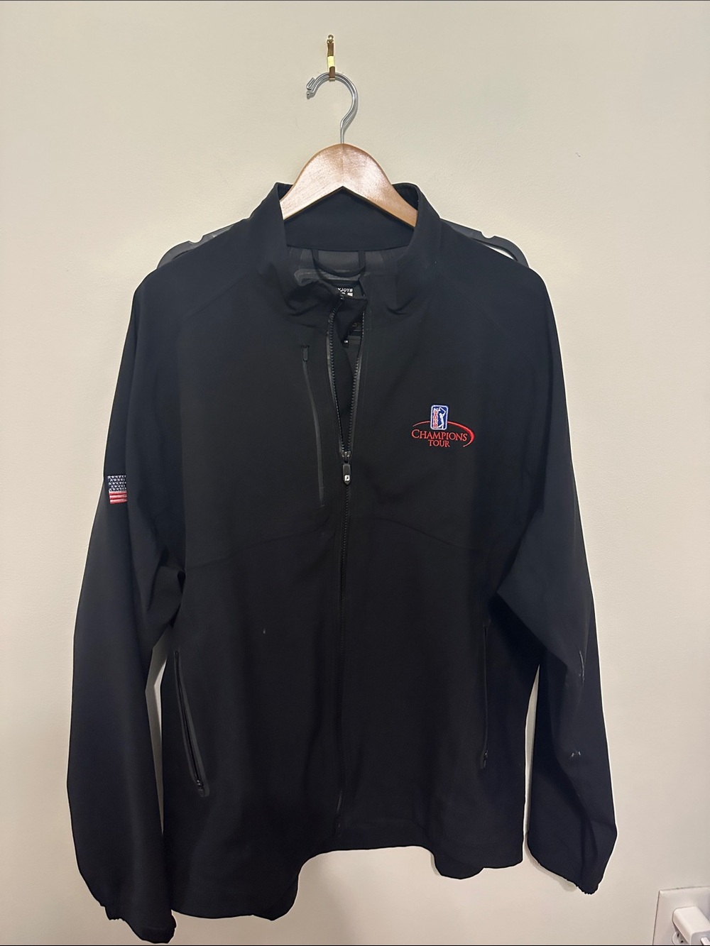 FootJoy Black Men's DryJoy Jacket with Champions Tour Patch
